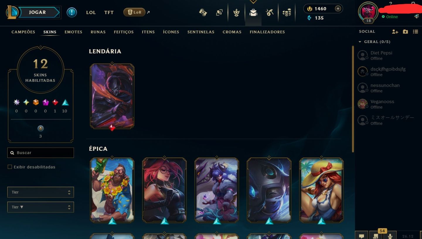 CONTA ANTIGA 5 ANOS LVL 217 WILD RIFT (WR,LOL, VAL)