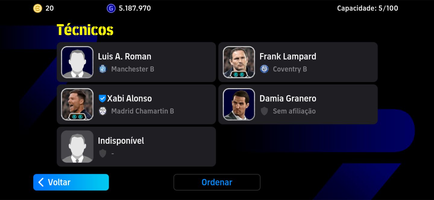CONTA EFOOTBALL com makelele 107 e puyol 107