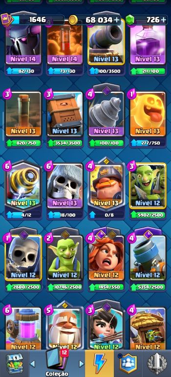 Conta muito upada e forte com 12700 trofeus!!!