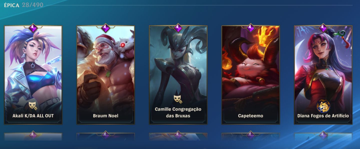 CONTA COM VARIAS SKIN NO WR E NO LOL
