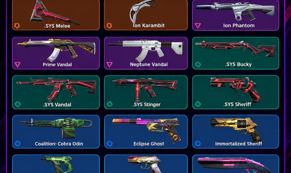 VALORANT | CONTA COM ION KARAMBIT + PRIME VANDAL + NEPTUNE VANDAL E MUITAS SK