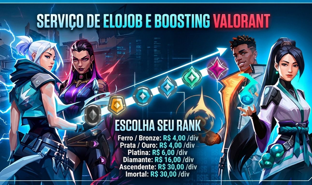Elojob Valorant | Do Ferro ao Imortal | Rápido, Seguro e Garantido!