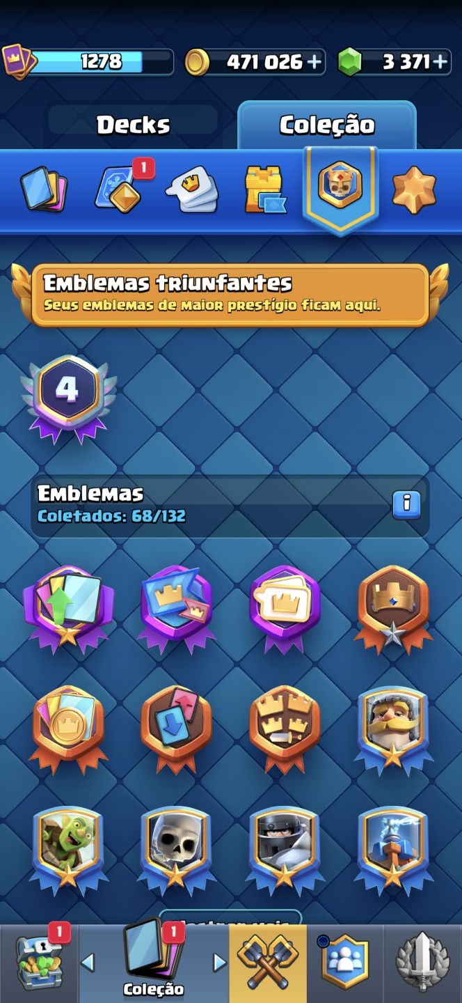Conta Clash Royale Arena 19 7400 Troféus