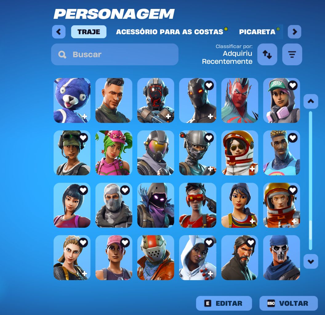 CONTA FORTNITE SEASONS ANTIGAS E PACOTES EXCLUSIVOS