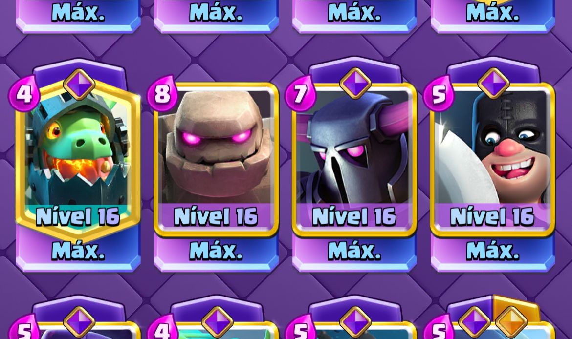 CONTA COM 61 CARTAS LVL 16 CLASH ROYALE