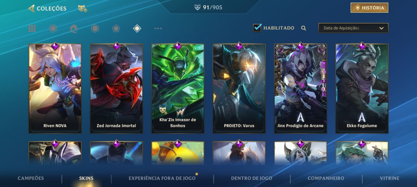 CONTA LOL | COLEÇÃO RARA | SKINS MÍTICAS | YONE | DARIUS | KAYN | SAMIRA