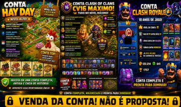 CONTA DE CLASH ROYALE/ OF CLANS/ HAY DAY