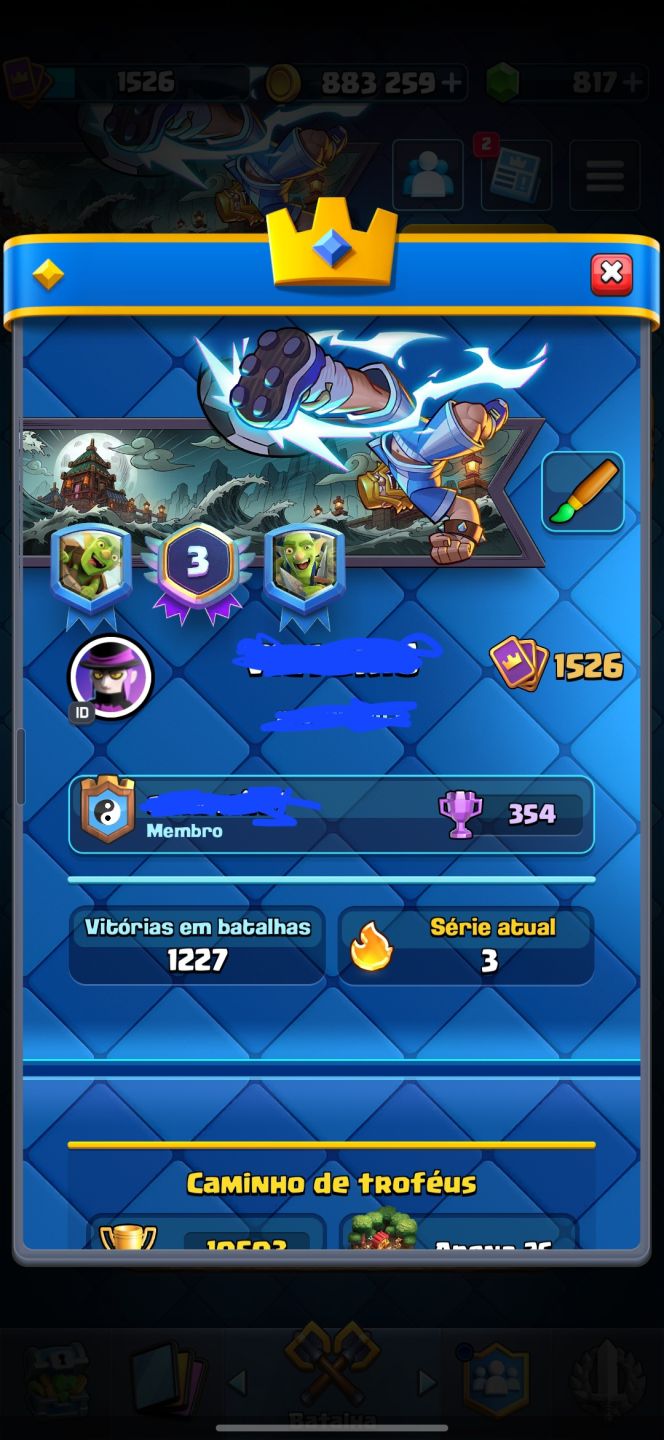 Conta Clash Royale 10K Troféus Arena 26 Todas as Cartas