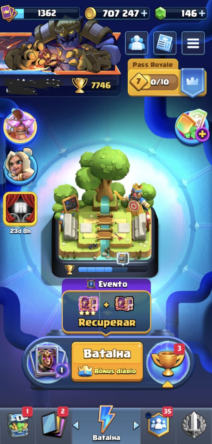 Clash Royale | 7.746 Troféus | Arena 20 | Todas as Cartas + 6 Evoluções
