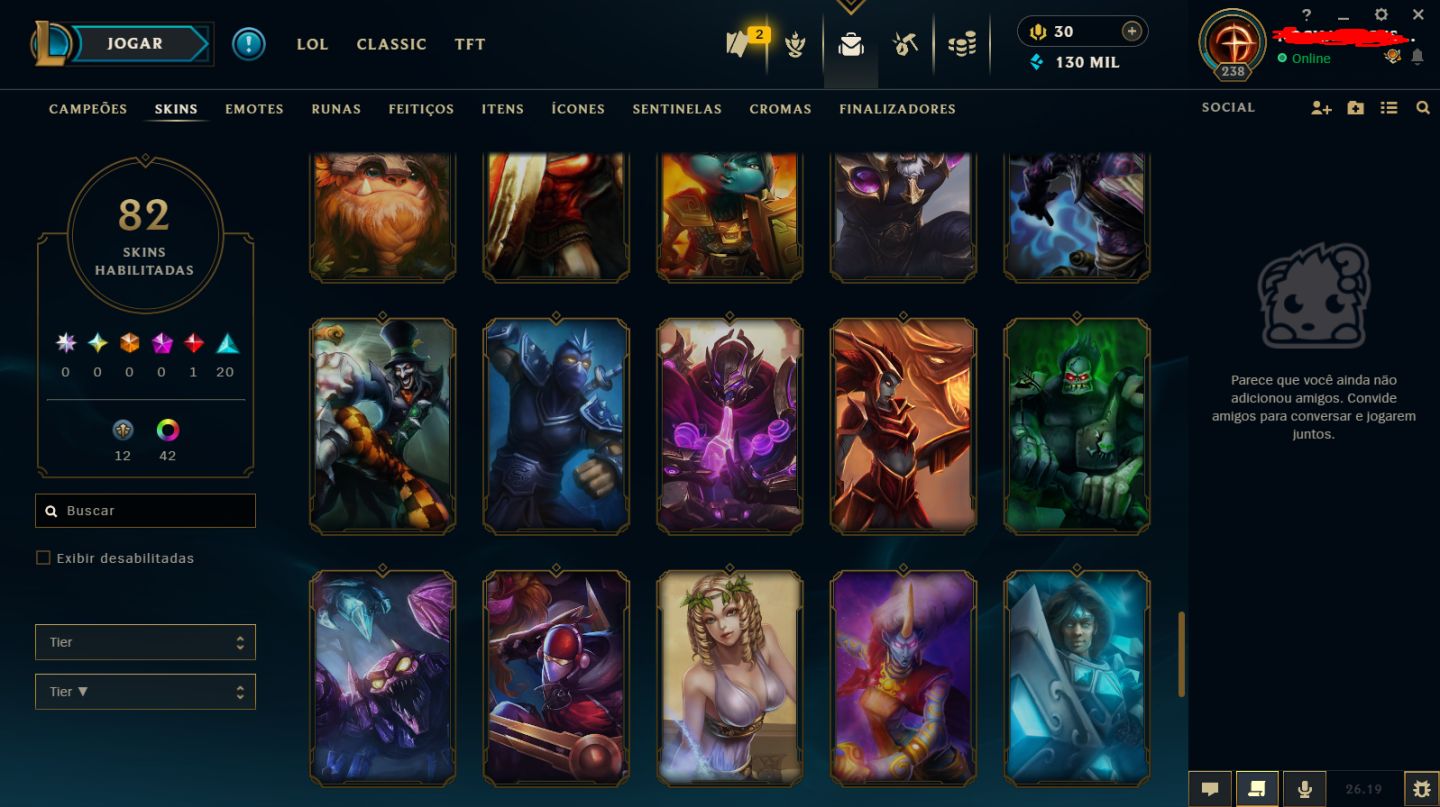 CONTA DIAMANTE // DIVERSAS SKINS // LEVEL 239 (MAIN ACCOUNT)