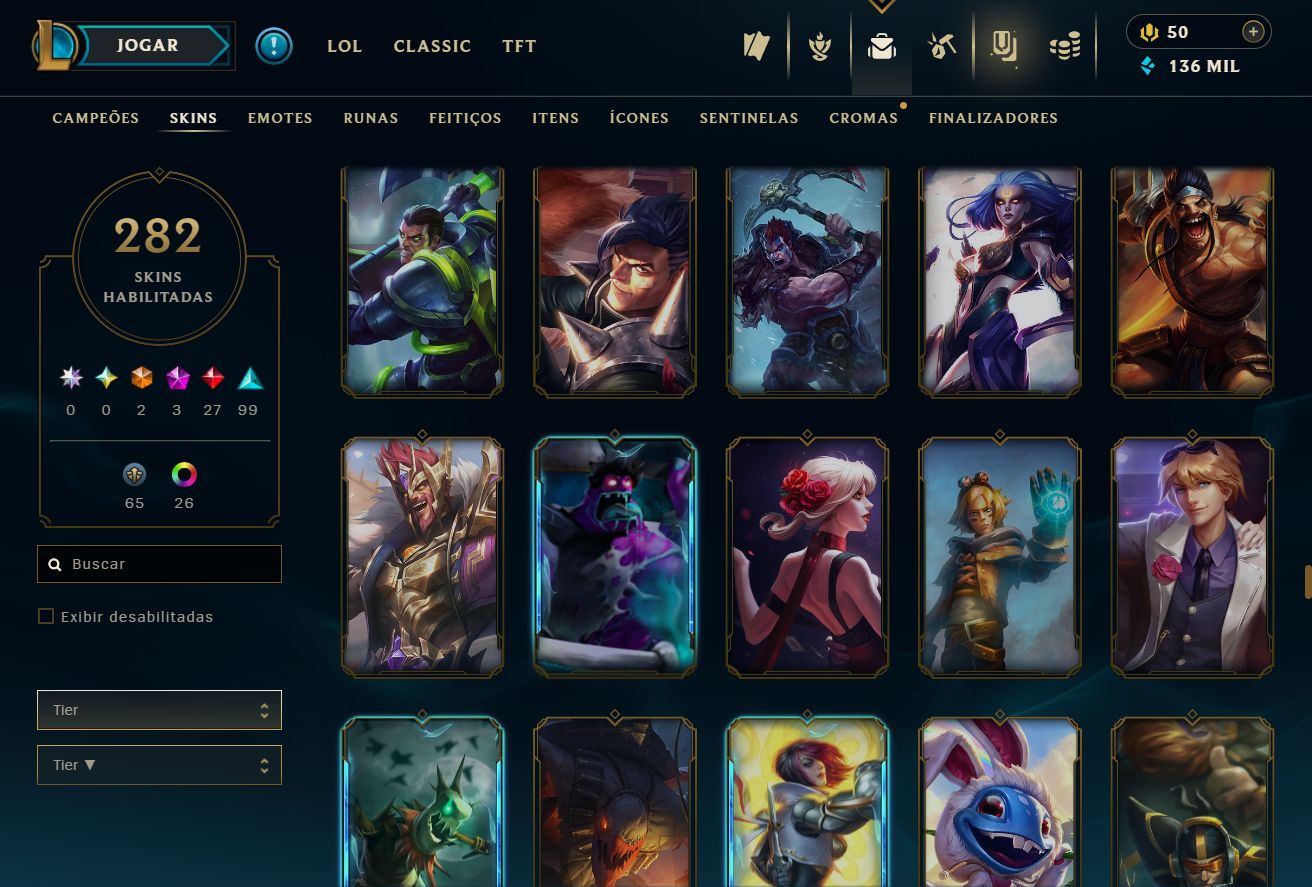 CONTA GOLD IV - 282 SKIN - FULL CHAMP + PREÇO BAIXISSIMO! - 100% SEGURA!