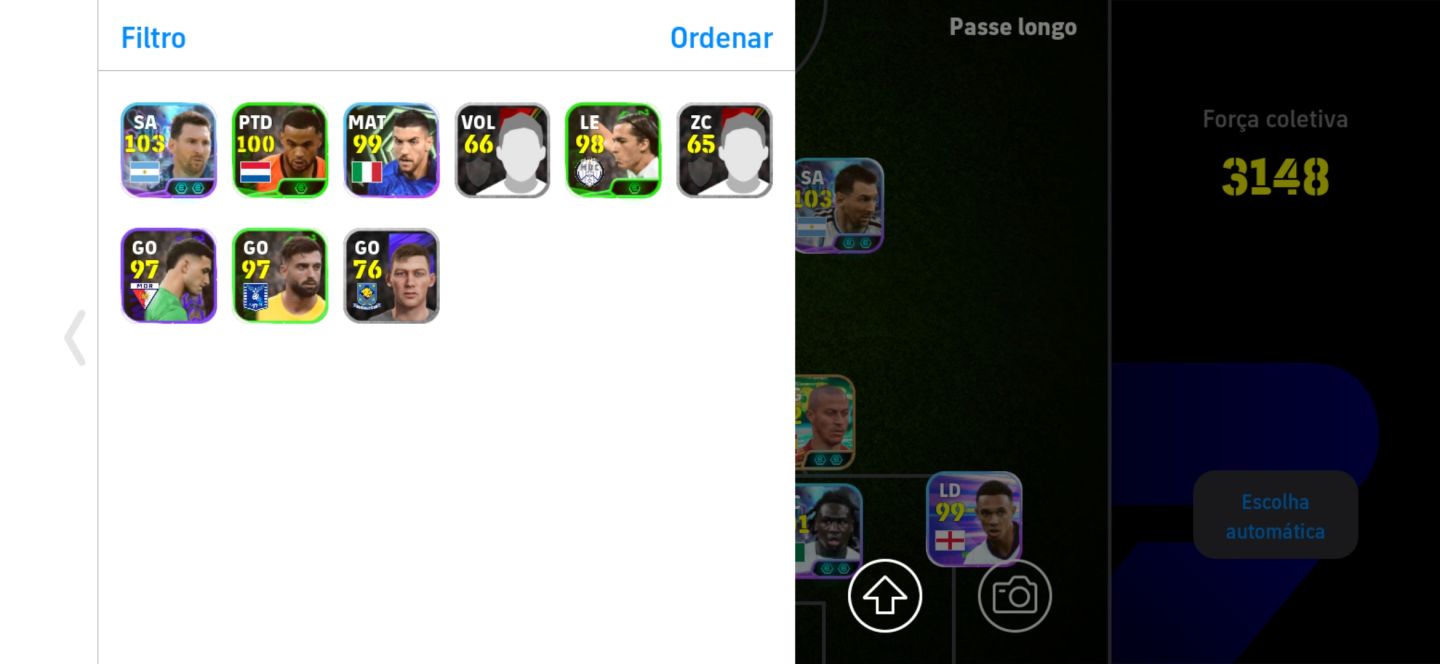 Conta eFootball Mobile FORTE | Força Coletiva 3148 | Jogadores 99+