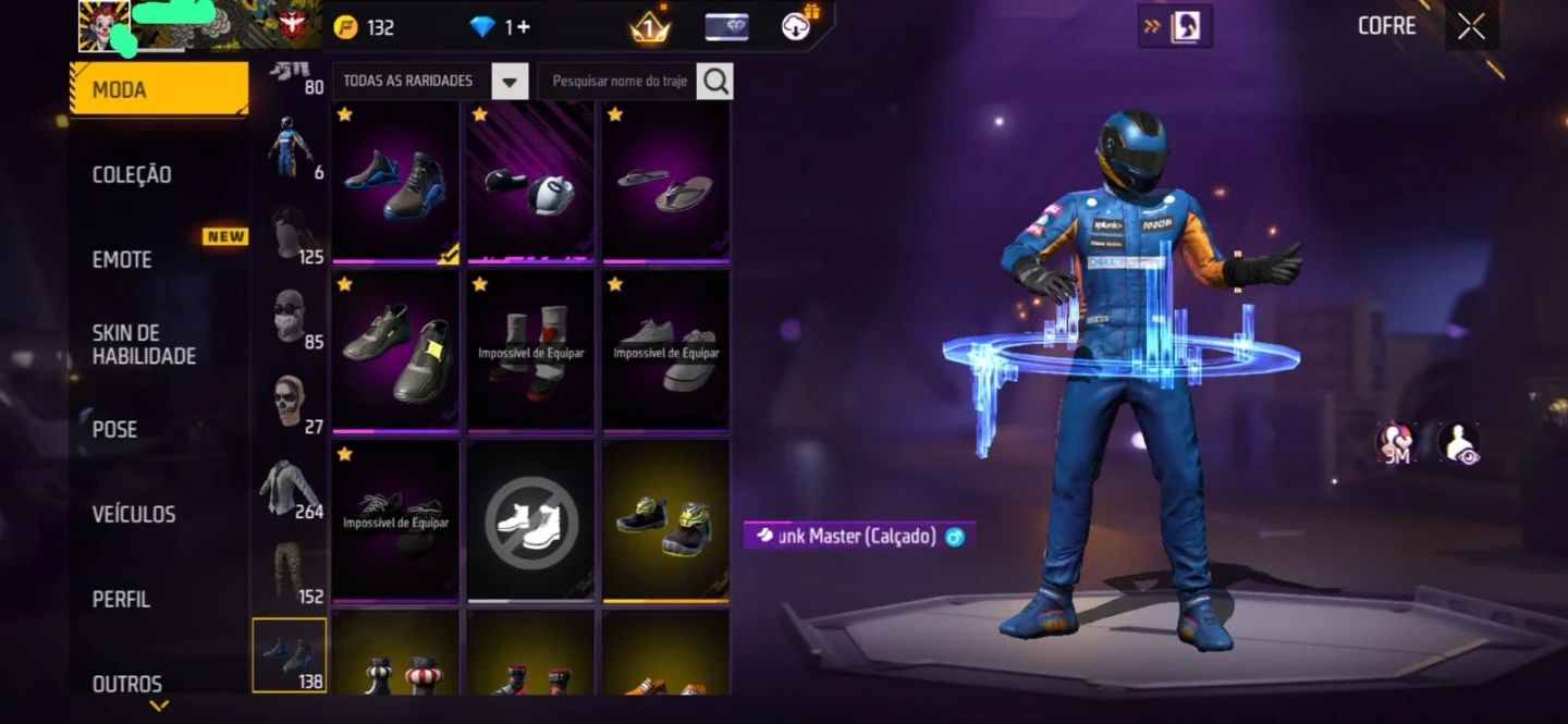 Conta de free fire na black com barbinha. Conta de 2018