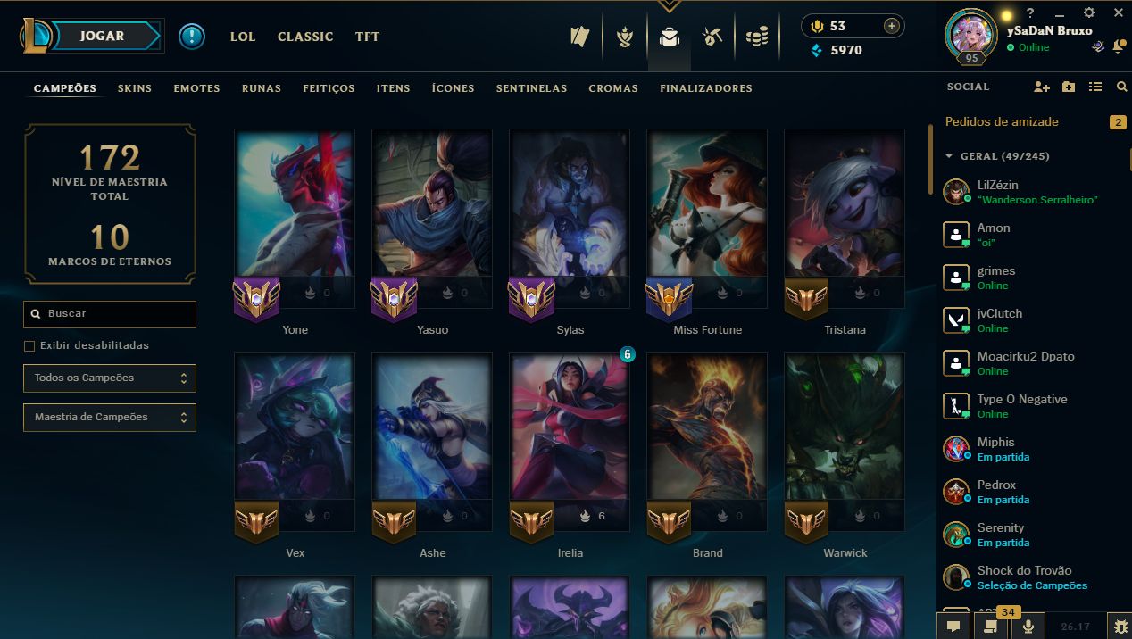 Conta Main Valorant/League OF Legends LoL Muitas Skins em ambos jogos