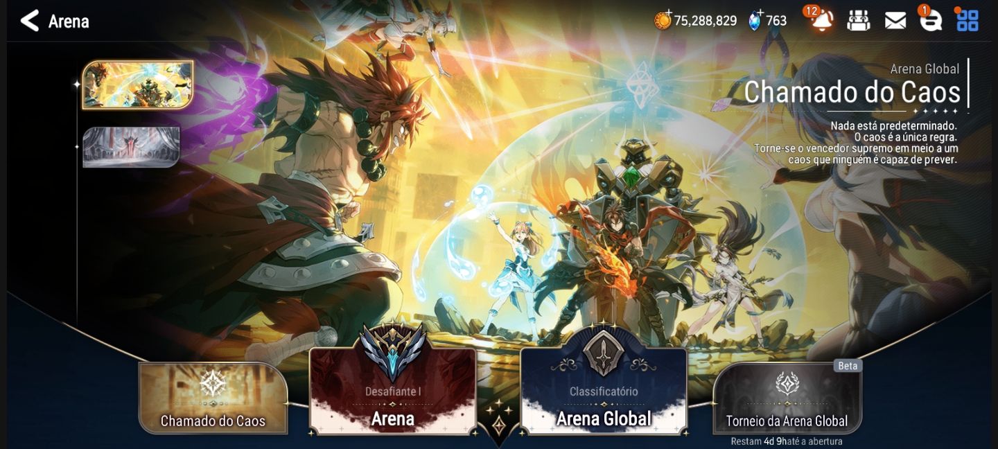 Conta de epic seven com bastante personagens