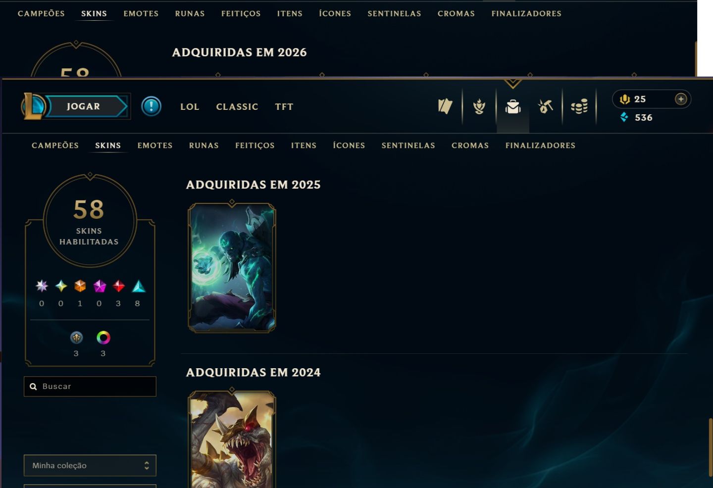 Conta de league of legends Ouro na solo e platina na flex