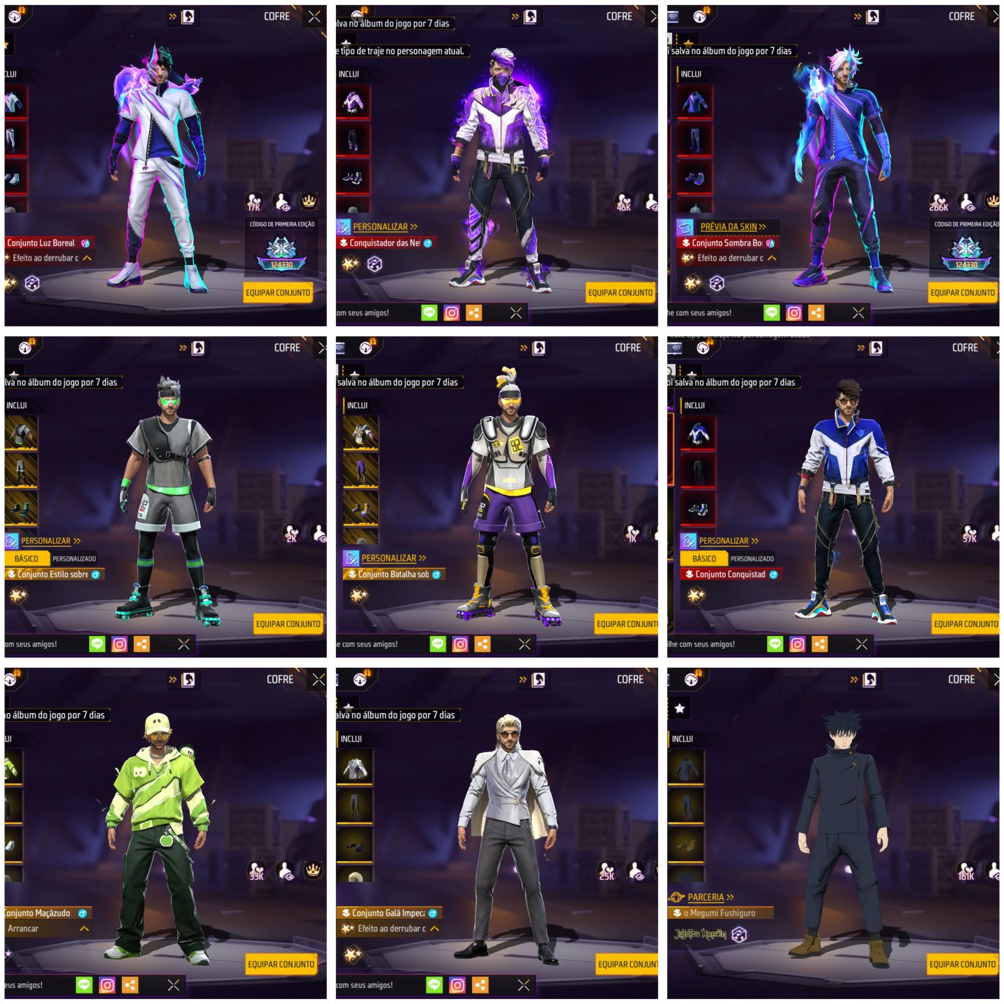 CONTA DE FREE FIRE GEMADA VETERANA QUASE 600 PEITAS UNISSEX RARA FULL ACESSO