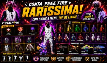 Conta FF Lv74 Rara + 647 Peitas + 359 Conjuntos + Outros