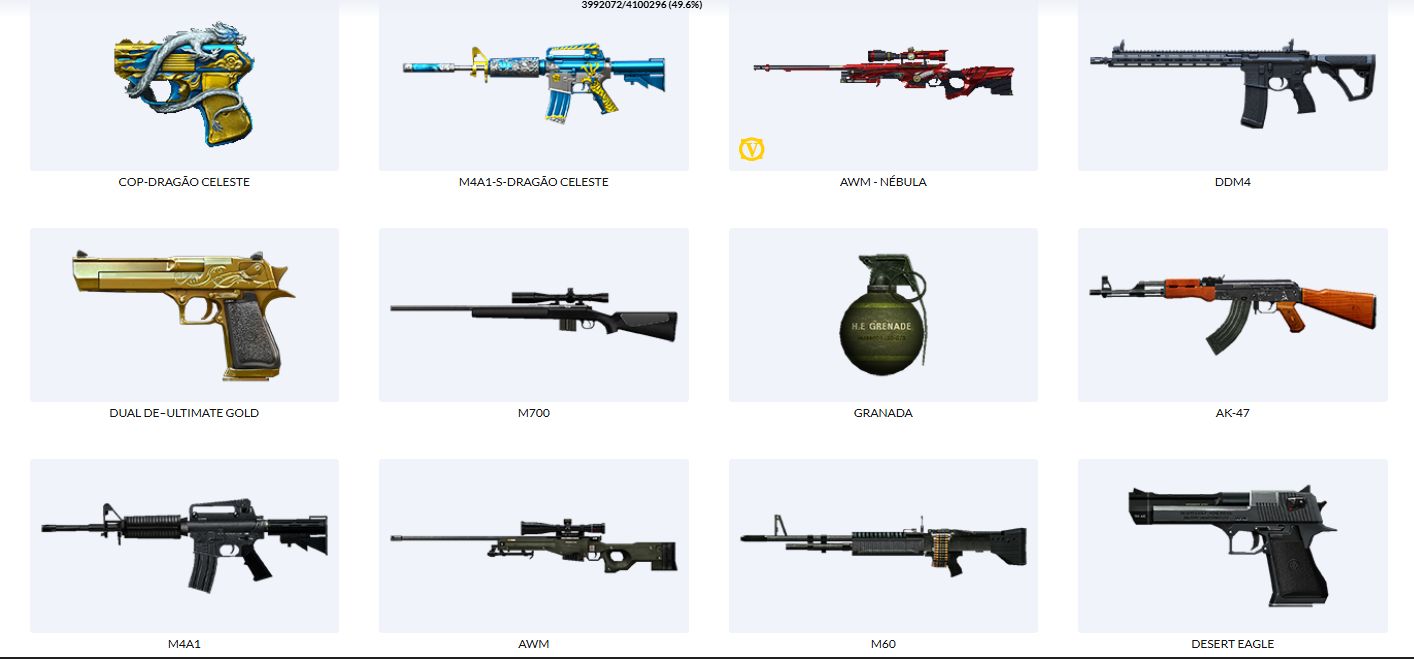 CONTA TENENTE-CORONEL (4 niveis) COM 6 VIPS PERMANENTES E MUITAS ARMAS MN.