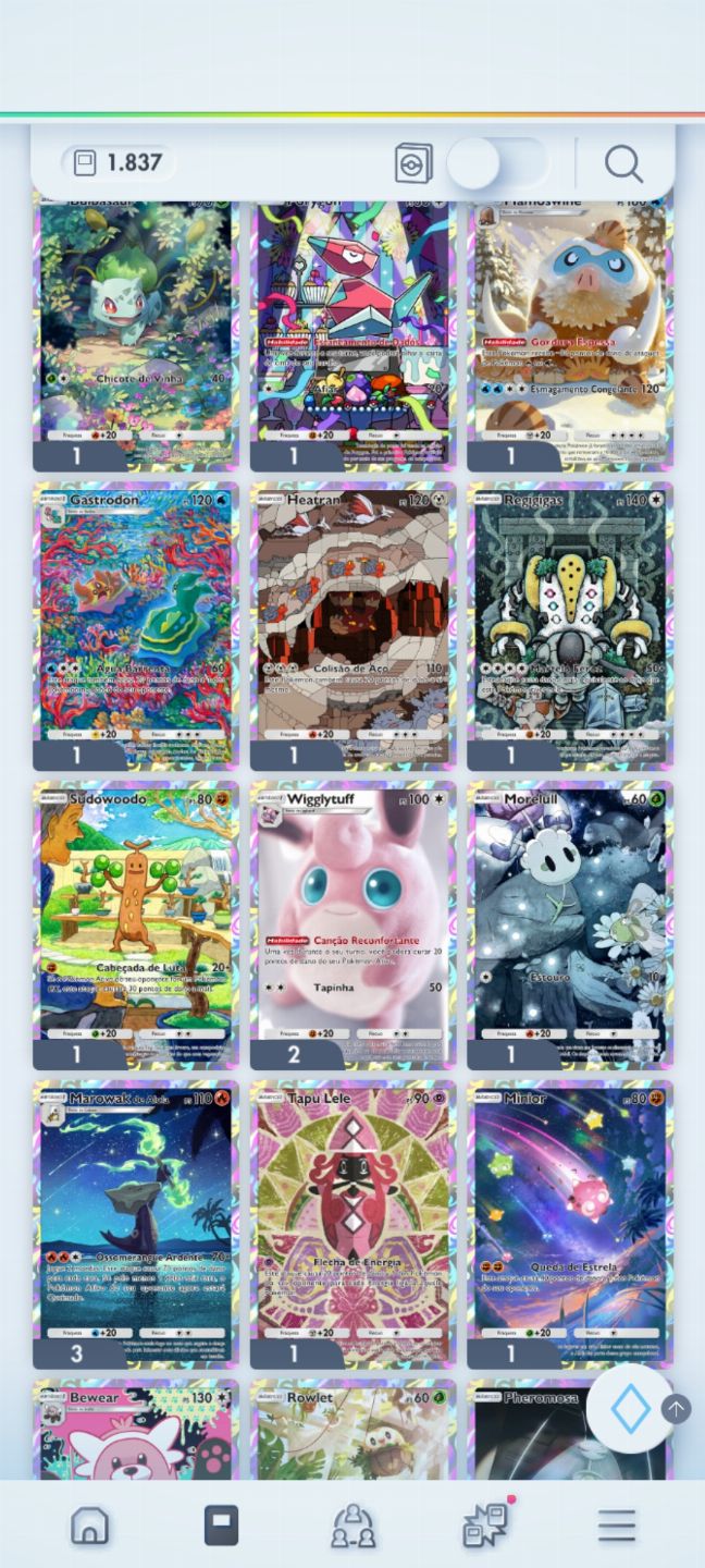 Conta com lunala ex dourada e muitas cartas ex e decks
