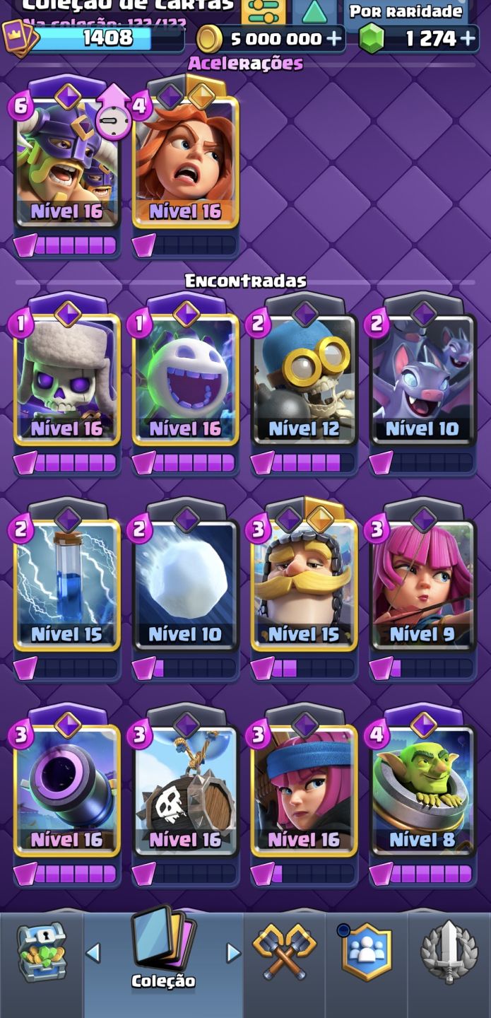 Conta Clash Royale criada desde 2016 e nível máximo