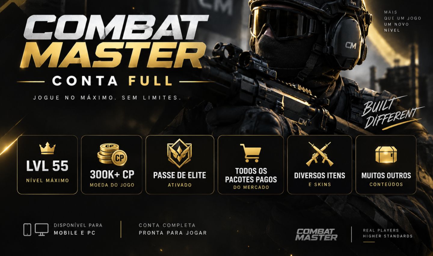 CONTA COMBAT MASTER FULL - PROMOÇÃO