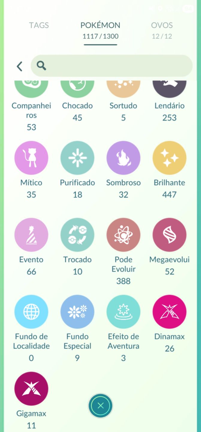 Pokémon Go Nível 70 (progresso 56,2M / 8M), 142.150 XP, 2018, nunca banido, PvP