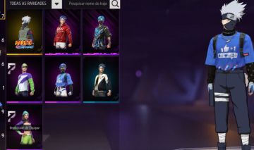 Conta FF básica, skin do kakashi, 6 outras skins prime 2