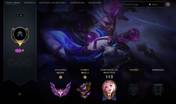 Conta Nível 41 (Mestre 63% de WR), 54 Campeões, 3 Skins, 55 Ícones e etc.