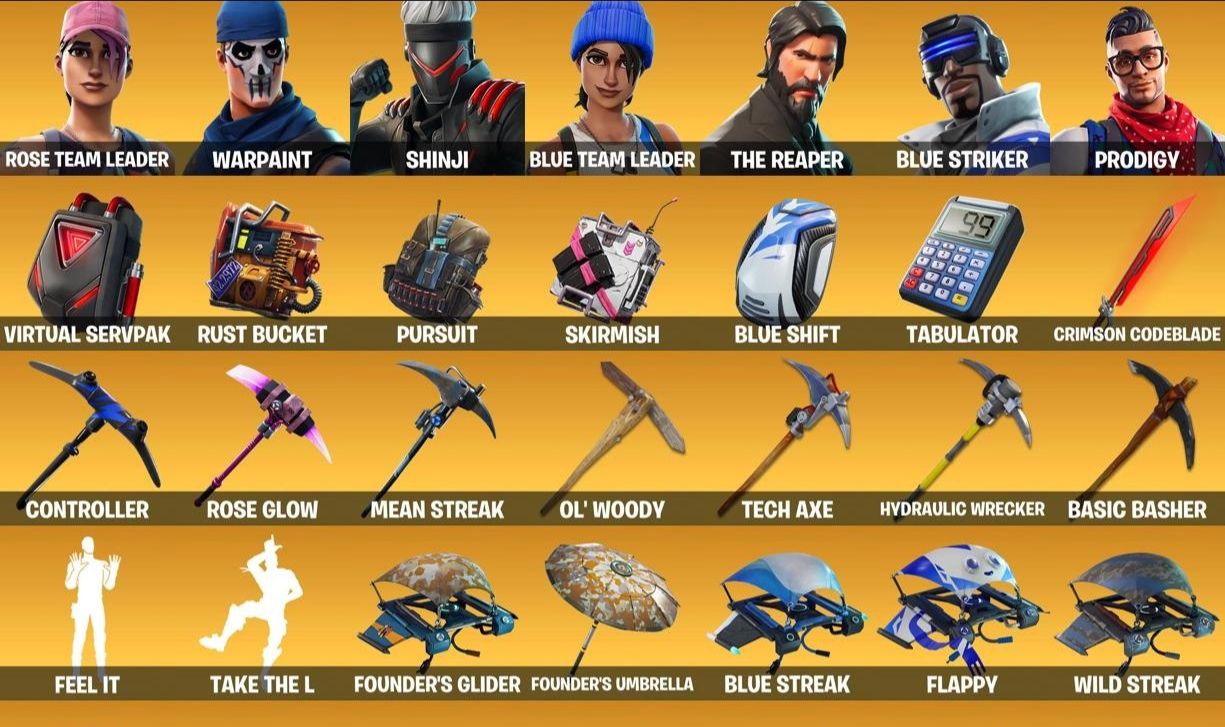 CONTA FORTNITE COM SALVE O MUNDO FUNDADOR, CEIFADOR S3, SHINJI & 65 SKINS OLDS