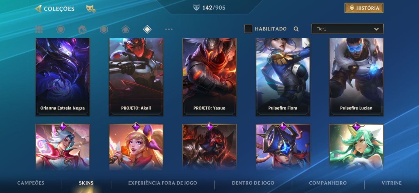 Conta Wild Rift upada 142 skins