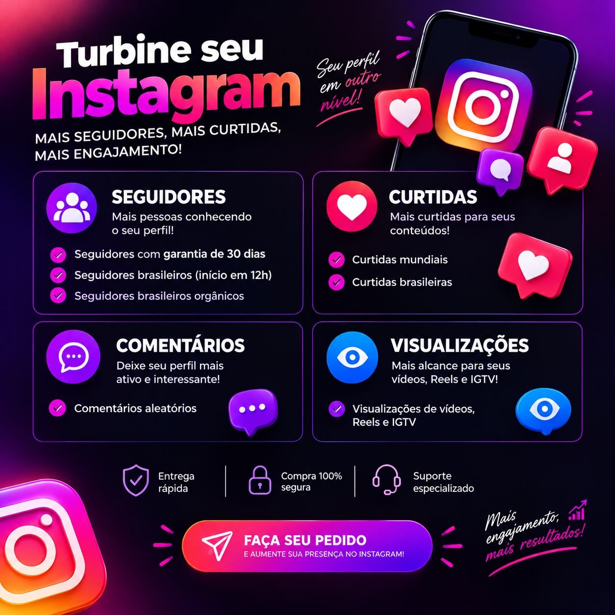 SEGUIDORES INSTAGRAM | (90%OFF) | CURTIDAS, SEGUIDORES E VISU | ENTREGA ÁGIL