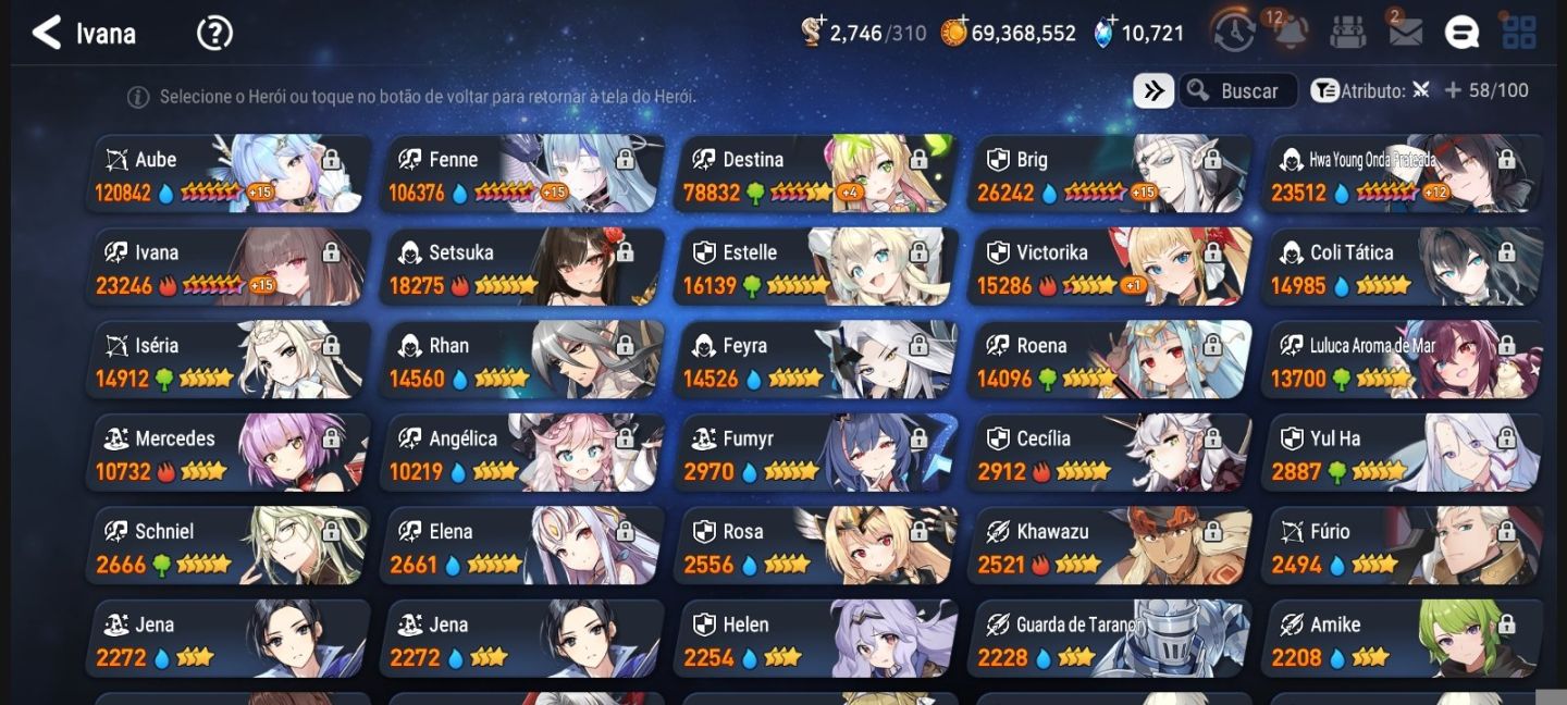 Conta de Epic seven no Precin 19 MLS , Várias units 5 estrelas com MID GAME