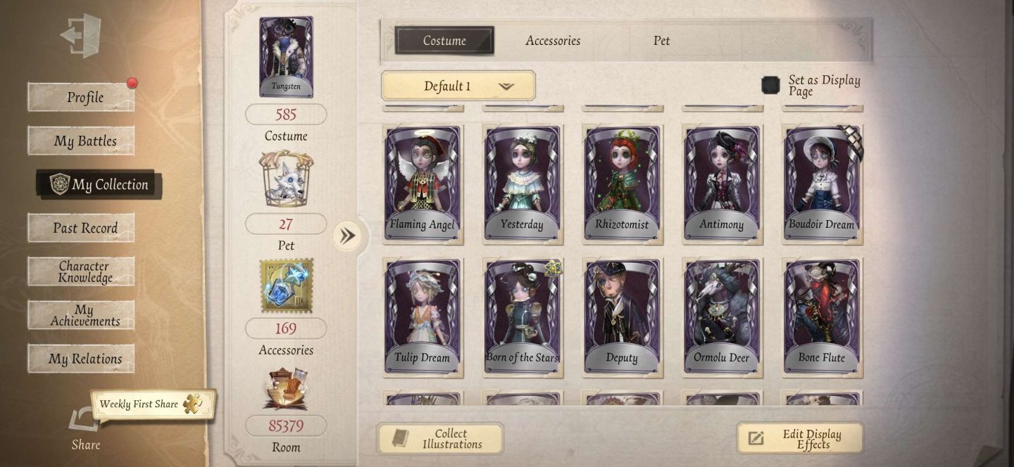 Conta identity V antiga,várias skins s e a + candy girl