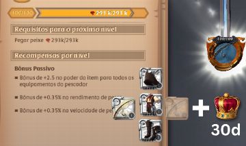 Conta para pesca 100/100 + 30 dias premium + set T8 avaloniano
