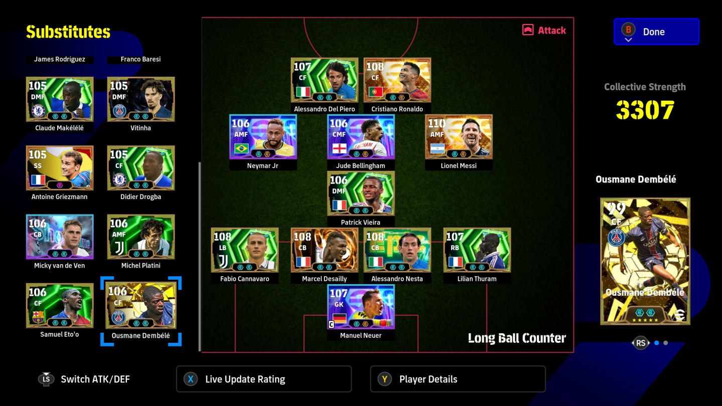 Conta Efootball Xbox / Pc Microsoft - 3307 - 6 Bigtime + 73 Épicos + 51 Showtime