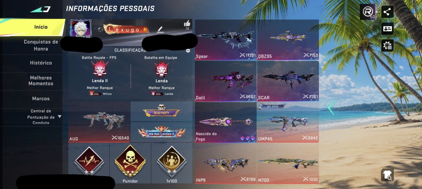 CONTA BLOOD STRIKE COM VÁRIAS SKINS ETERNA E EVO