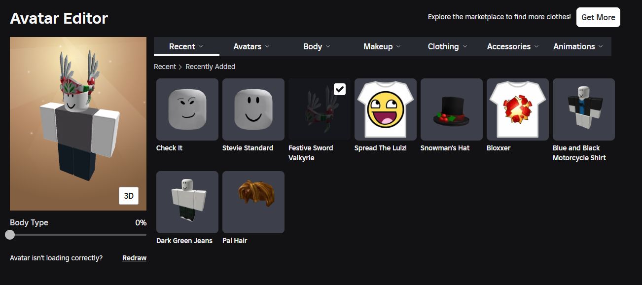 CONTA ROBLOX ANTIGA 2014 COM FESTIVE SWORD VALKYRIE + 1 OFFSALE [UNVERIFIED]