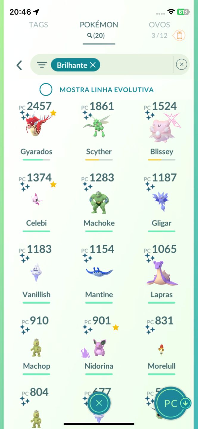 Conta Pokémon go com celebi e molares shiny