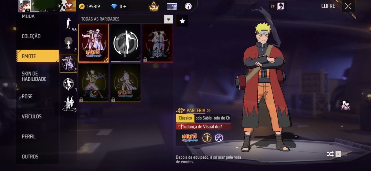 Conta full parceria Naruto!!
