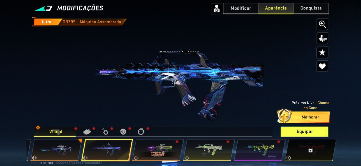 Conta Blood Strike . Muitas skins ultra, lendárias e colab. Com cartão renome.