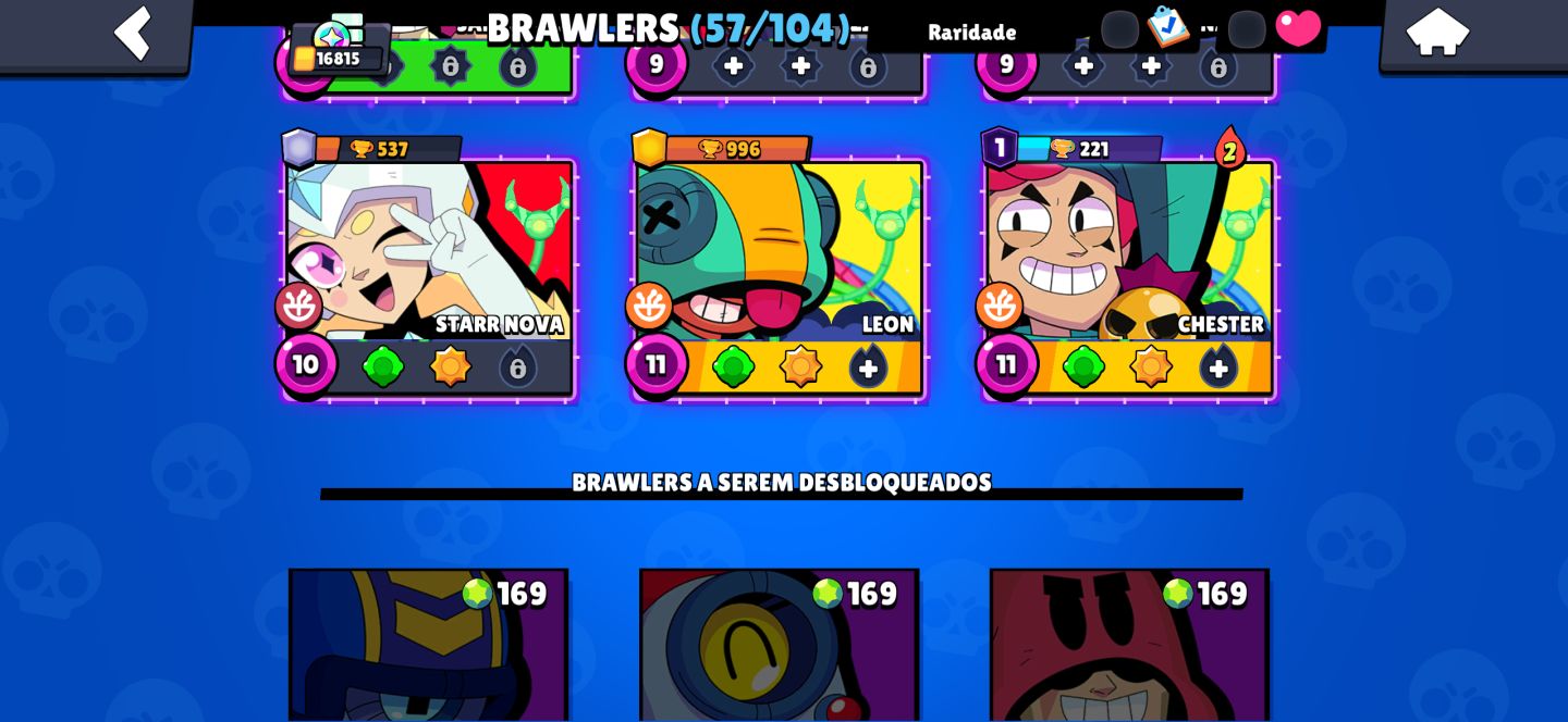Brawl Stars 18.815 Troféus | 57 Brawlers | 4 Prestígios | Fang Full + Hipercarg