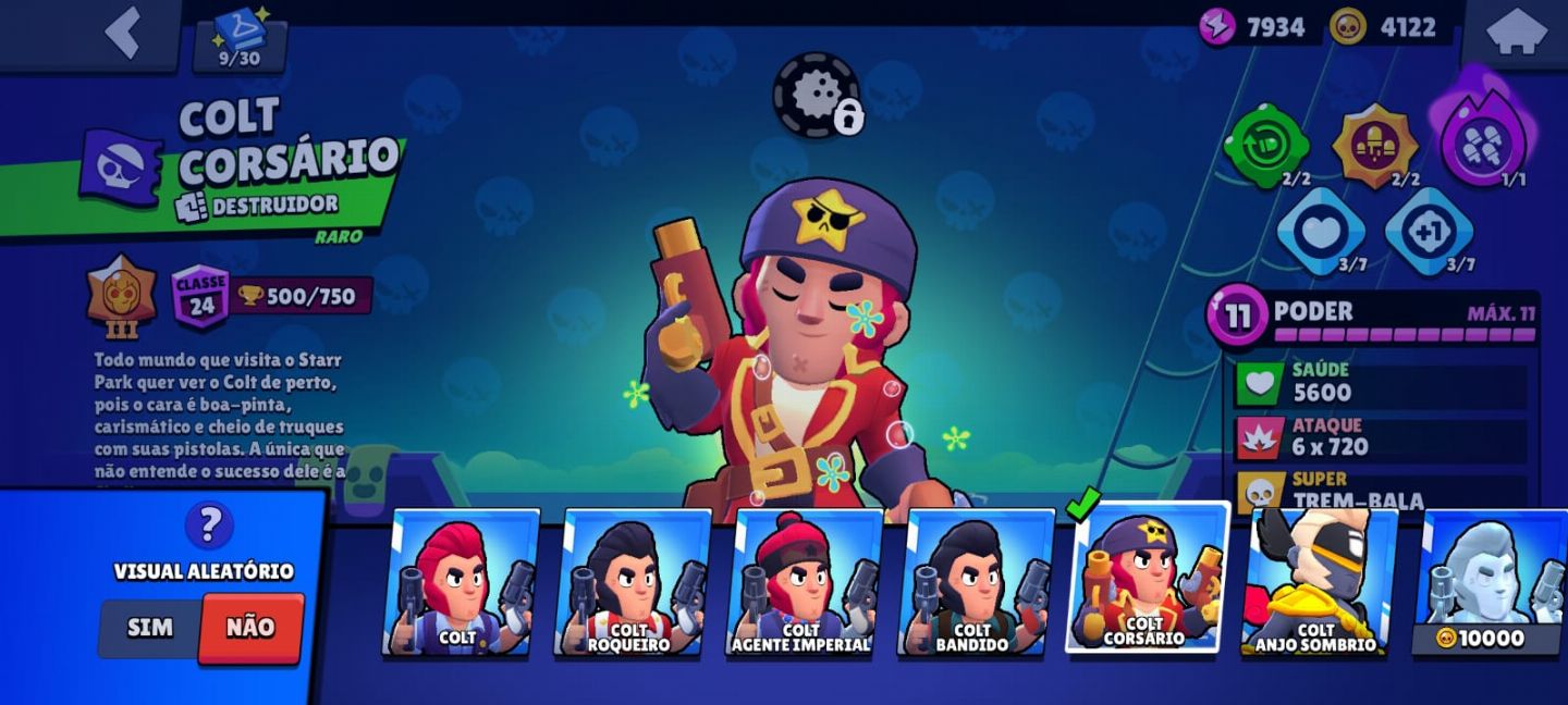 Conta de Brawl Stars com 77 Campeões