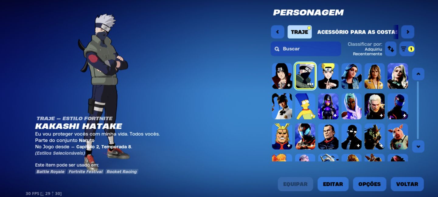 Vende se conta com várias skins raras