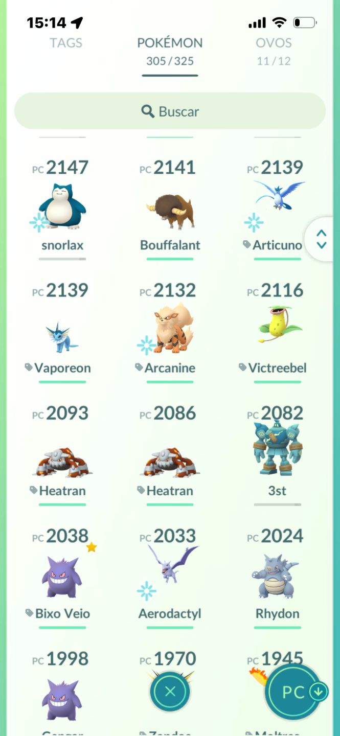 CONTA TOP DEMAIS DE POKEMON GO