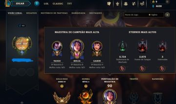 [FULL ACESSO] Conta LoL Ouro 4 | 65 Campeões | 14 Skins (2 Lendárias) + 10 Baús