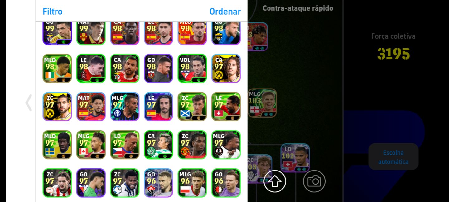 Conta Efootball RARA! 3195 Força Coletiva | Romero 106 + Suárez Blitz + Edimilso