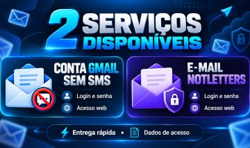CONTA GMAIL SEM SMS + E-MAIL NOTLETTERS | LOGIN E SENHA | ACESSO WEB