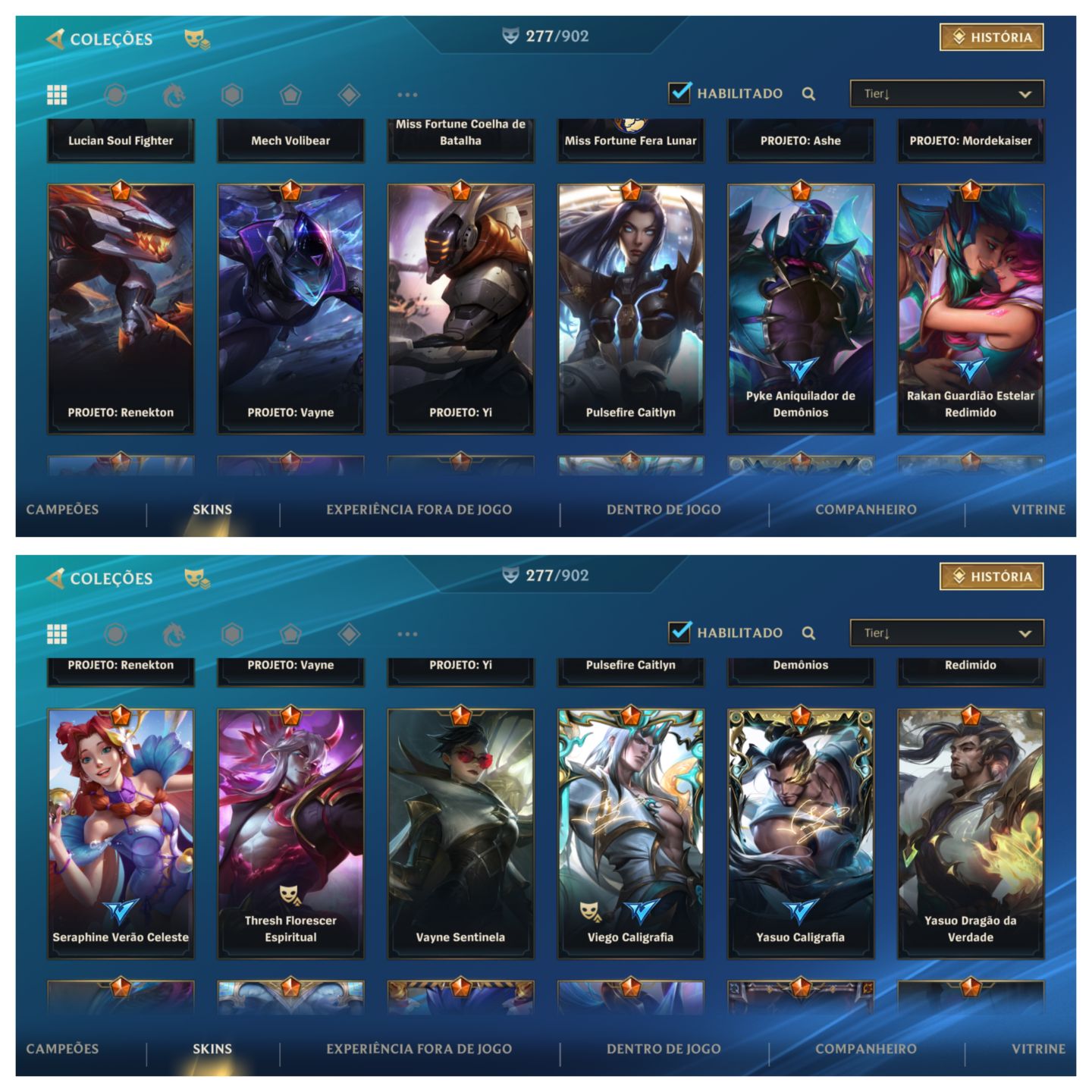 CONTA RECHEADA DE SKINS MITICAS!!! (FULL YASUO)