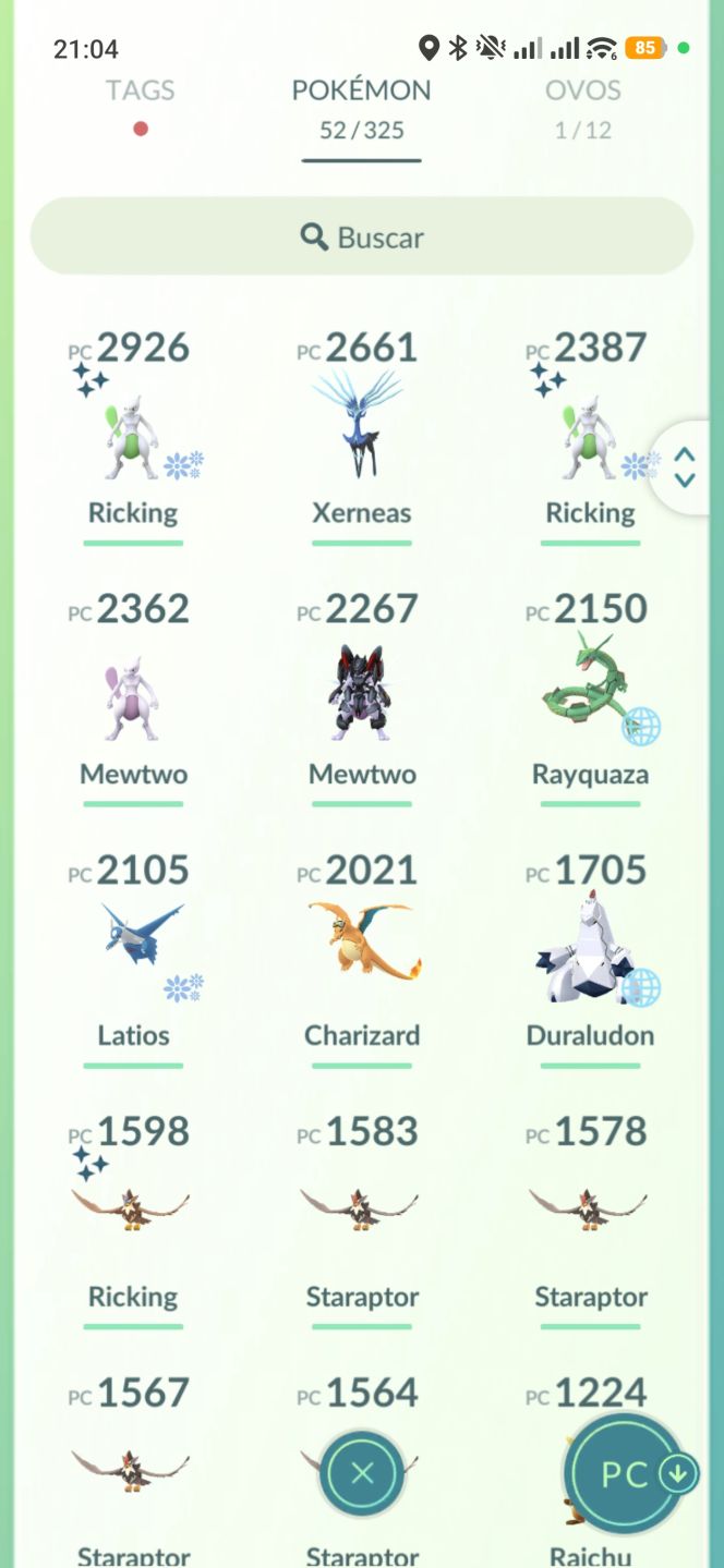 Conta PTC com Mewtwo Shiny BG Planet e BG Mega